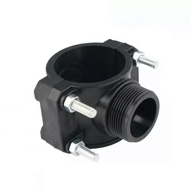 Drip Irrigation Fitting PE Pipe PP Clamp Compression Fittings Male Clamp Saddle