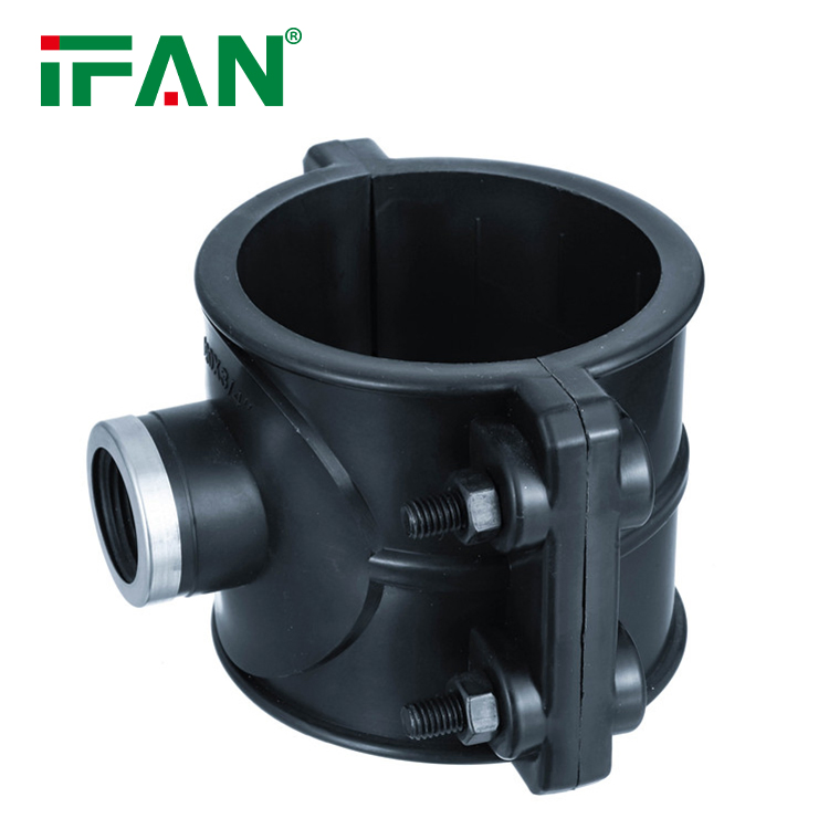 All Size Irrigation Drip HDPE Pipe 4 Screws Fittings Plastic PP Clamp Saddle