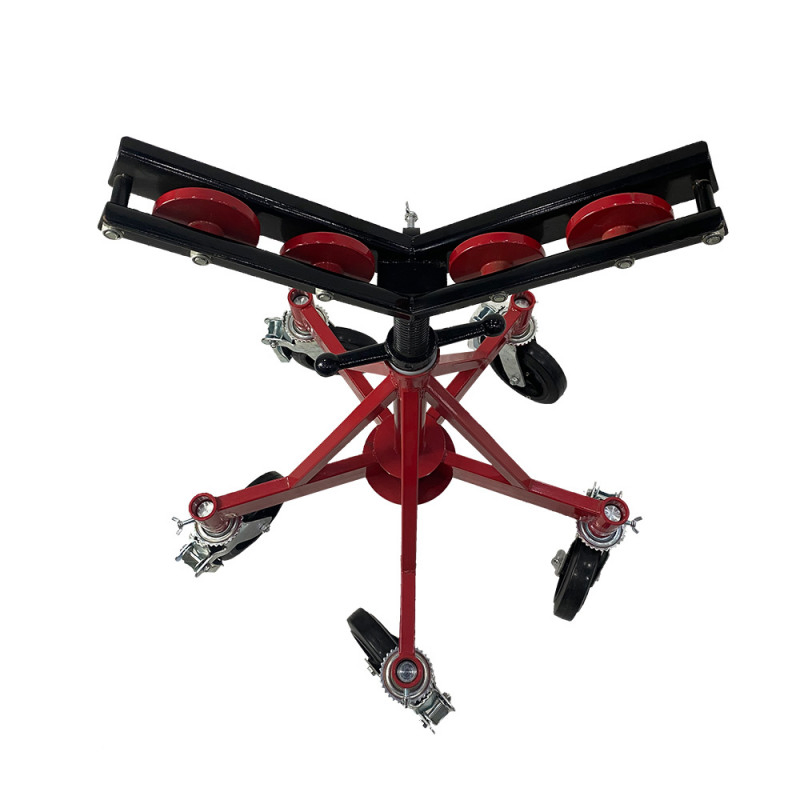H406 Big Pipe Roller V Head Caster Wheels Five Legs Pipe Jack Stand Support