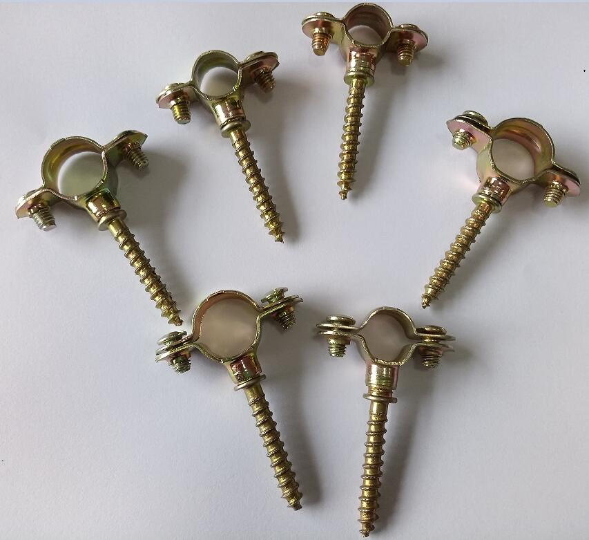 Steel Hose Clamp M7 Pipe Clamp with Yellow Zinc Plated Light Duty Clip