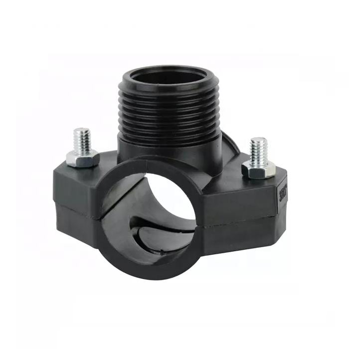 Drip Irrigation Fitting PE Pipe PP Clamp Compression Fittings Male Clamp Saddle