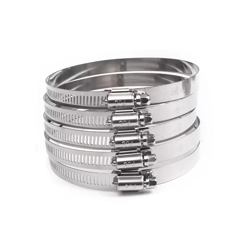 SS304 Stainless Steel American Type Hose Clamps