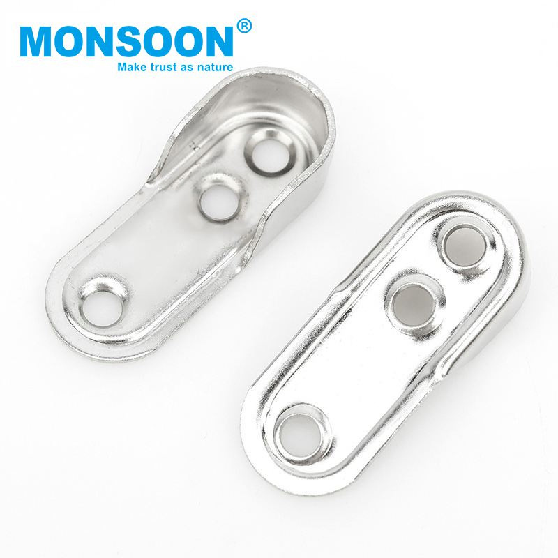 Kitchen Cabinet Shelf Holder Wardrobe Closet Clothes Iron Tube Supports Holder Nickle Plated Pipe Hanger Oval Tube Support for Wardrobe