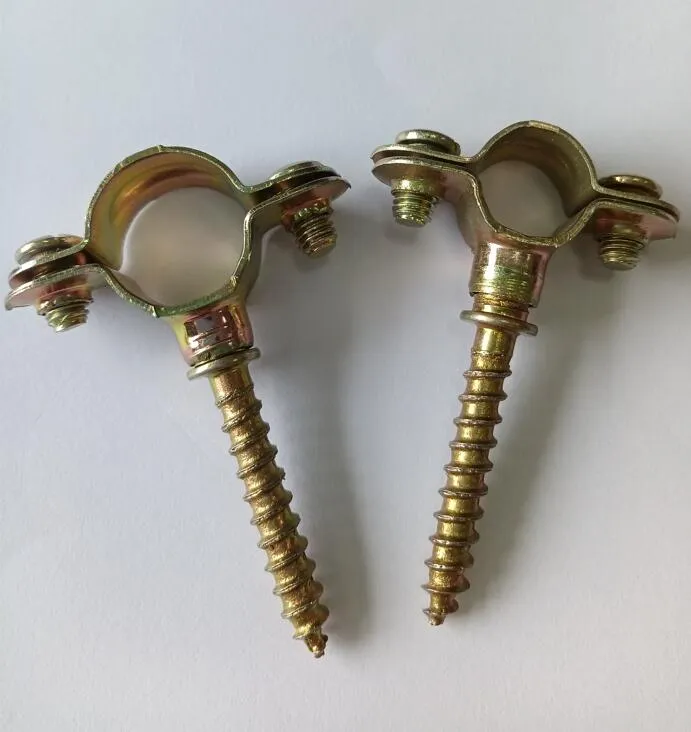 Steel Hose Clamp M7 Pipe Clamp with Yellow Zinc Plated Light Duty Clip