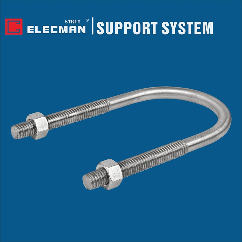 Steel Long Tangent U Bolts Thread Conduit Pipe Hangers and Supports