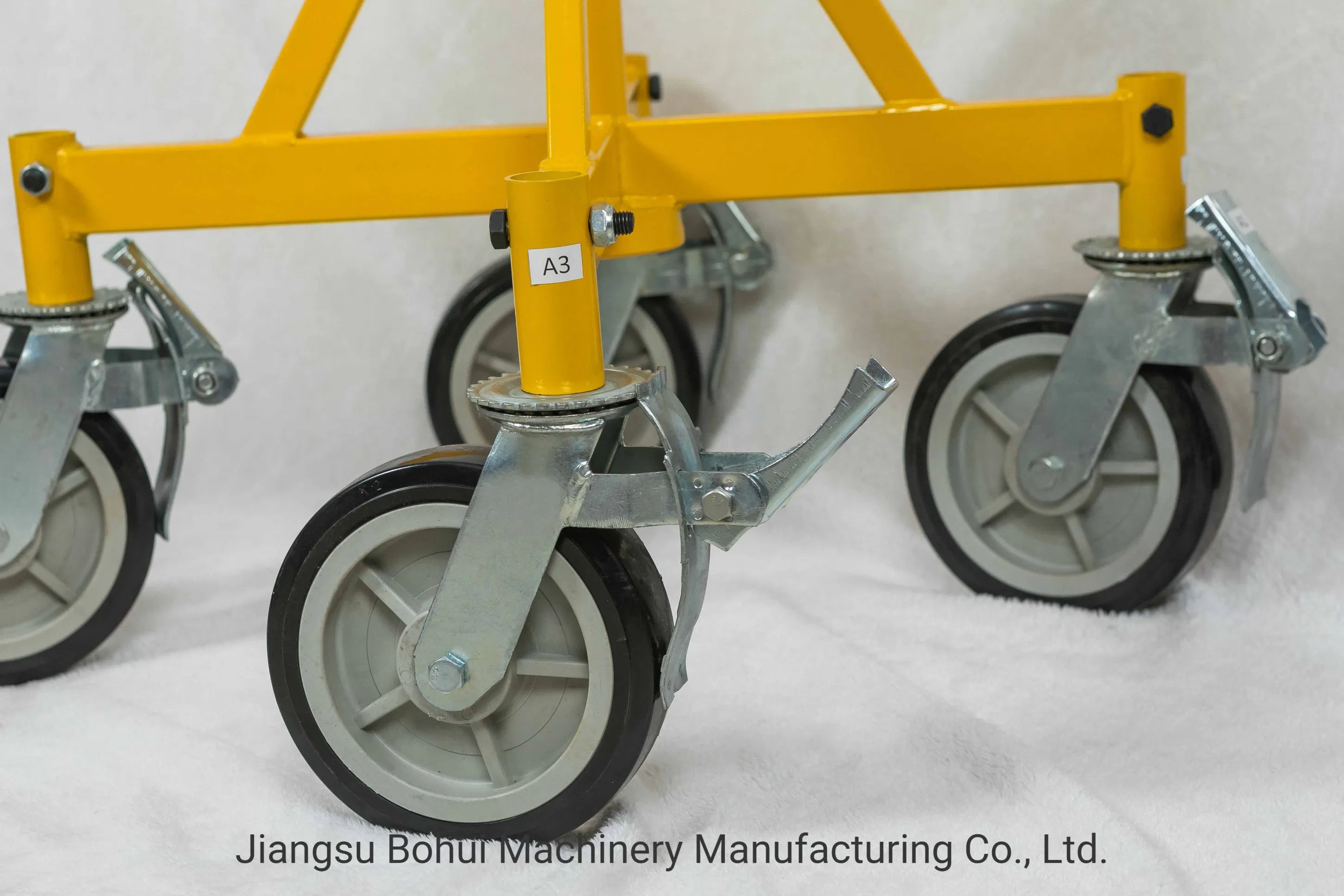 Industrial 40 Inch Roller Head Pipe Support with Wheels