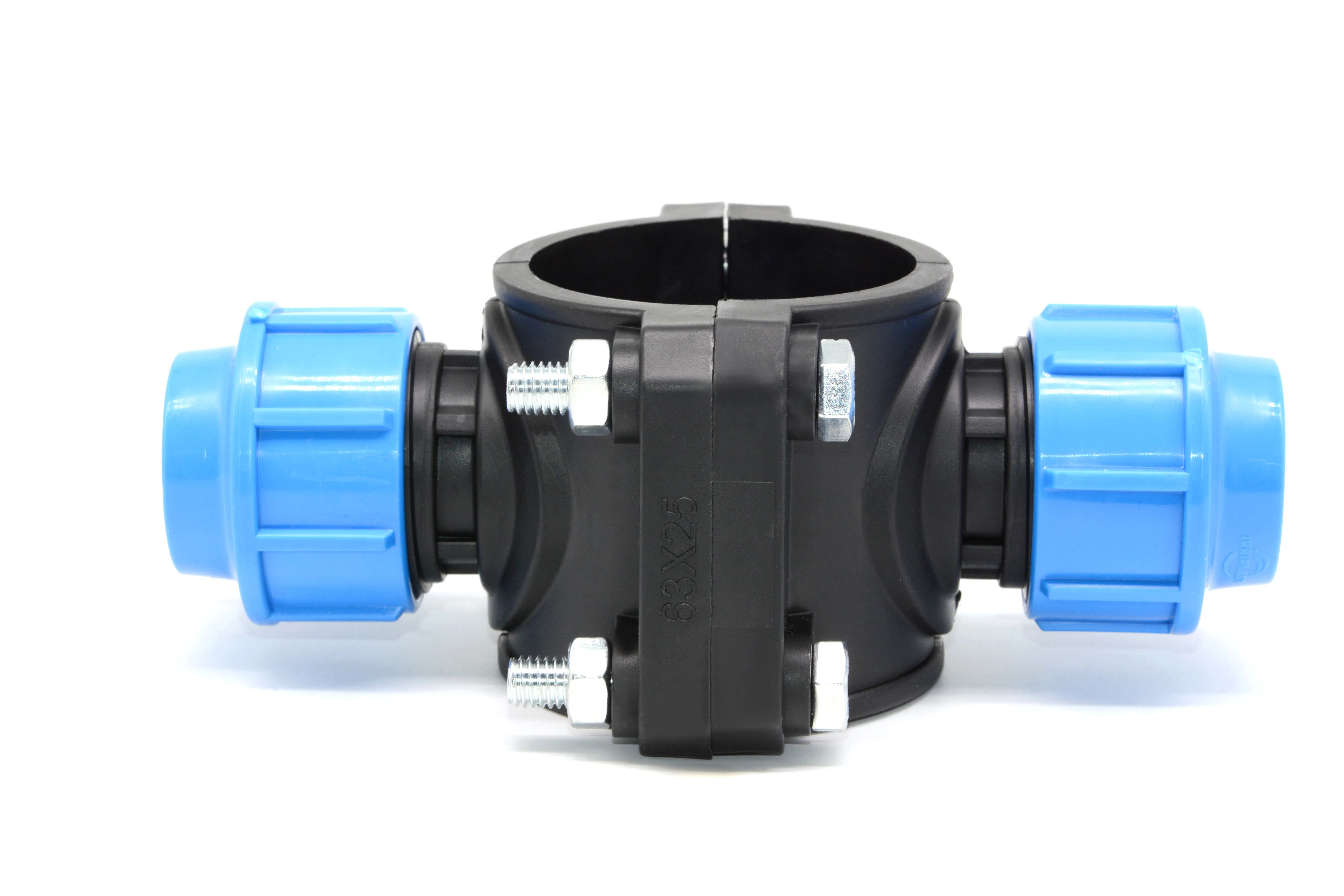 Drip Irrigation Fitting PE Pipe PP Clamp Compression Fittings Male Clamp Saddle