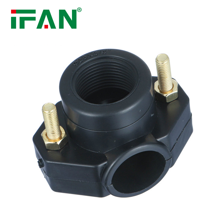 All Size Irrigation Drip HDPE Pipe 4 Screws Fittings Plastic PP Clamp Saddle