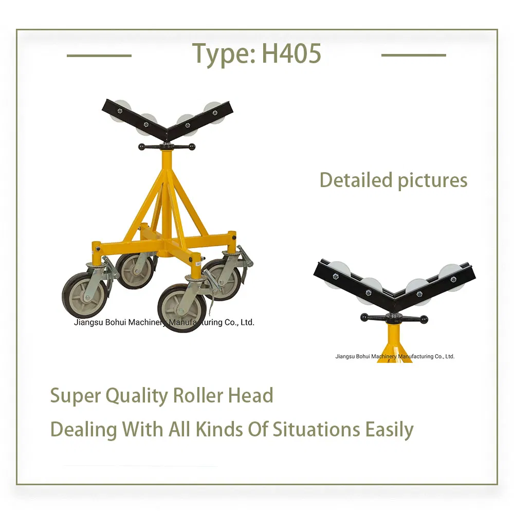 New Model H405 Pipe Stands Big Steel Pipe Support 40 Inch with Roller Bracket Multi Function Tube Support