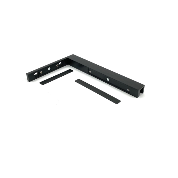 Matt Black Shower Enclosure Glass to Wall Bathroom Support Corner with Covers