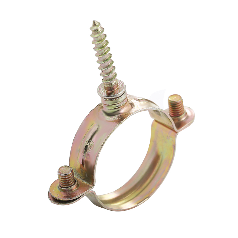 Steel Hose Clamp M7 Pipe Clamp with Yellow Zinc Plated Light Duty Clip