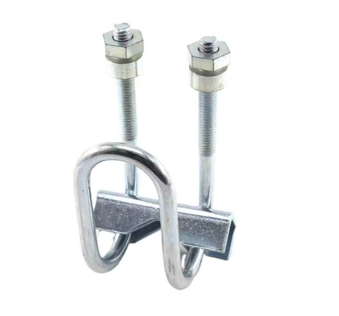 Double U-Bolt Pipe Clamp Support Rod Clamping Single-Pole Channel Accessory Pipe Frame Seismic Swaying Support Lateral Support