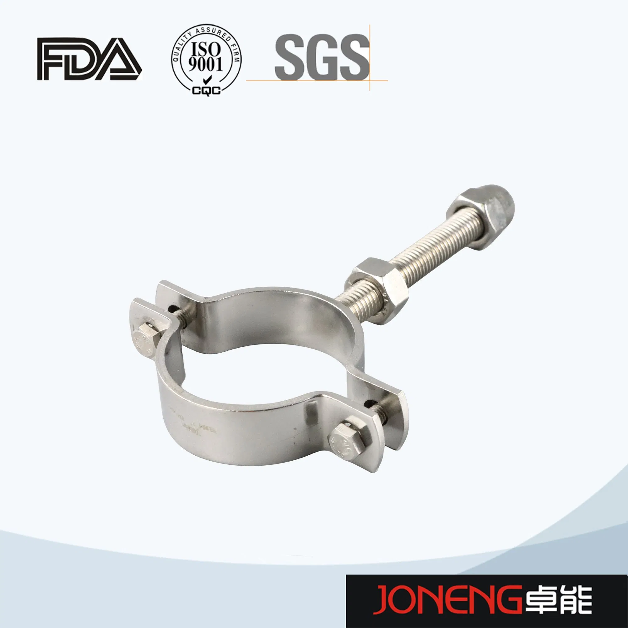 Stainless Steel Customized Thread Fixing Pipe Clamp Fixed Support with Plate