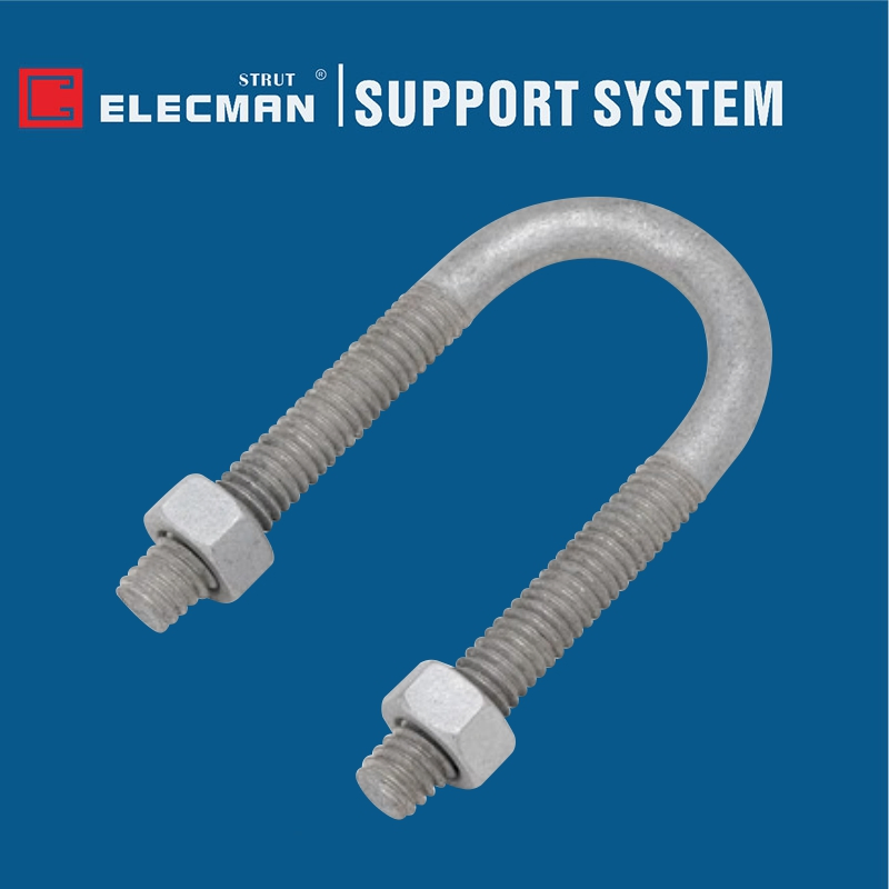 Steel Long Tangent U Bolts Thread Conduit Pipe Hangers and Supports