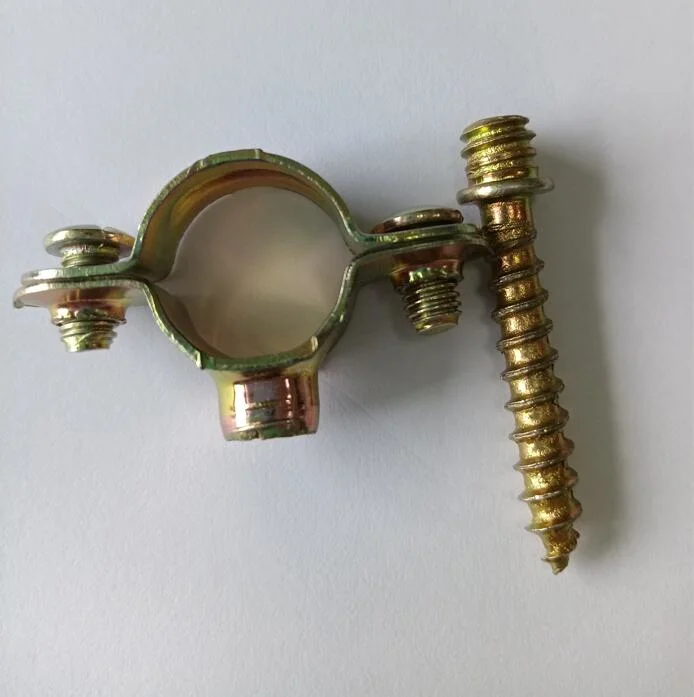 Steel Hose Clamp M7 Pipe Clamp with Yellow Zinc Plated Light Duty Clip