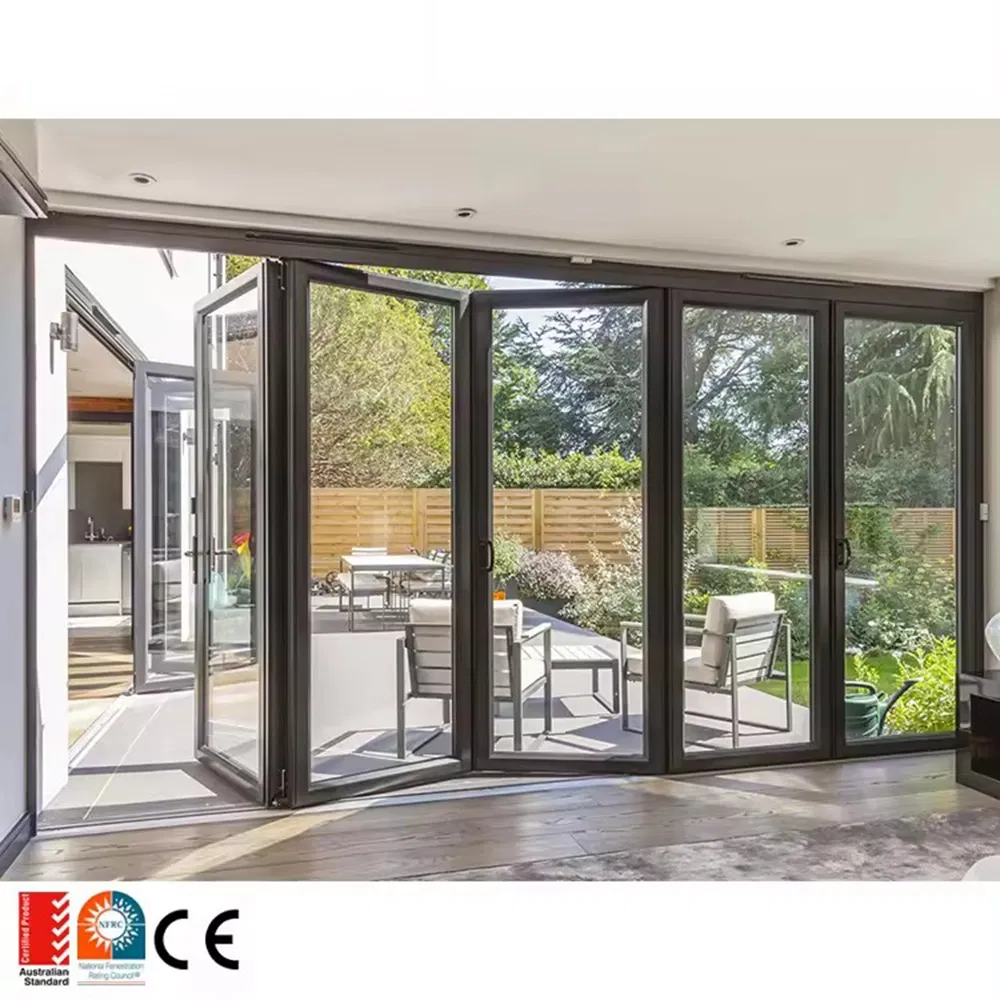 Factory Custom Aluminum Alloy Balcony Door Stainless Steel Mesh Sandwiched with Glass Patio Doors Double Doors at Home