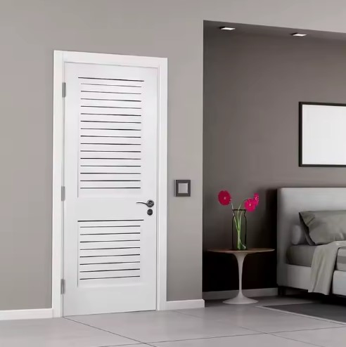 Premium Louvered Security Door with Durable Lock and Peephole