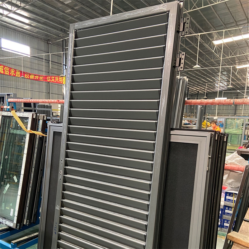 6063-T5 Prefabricated Vertical Bottom Vented Louvered Fixed Doors