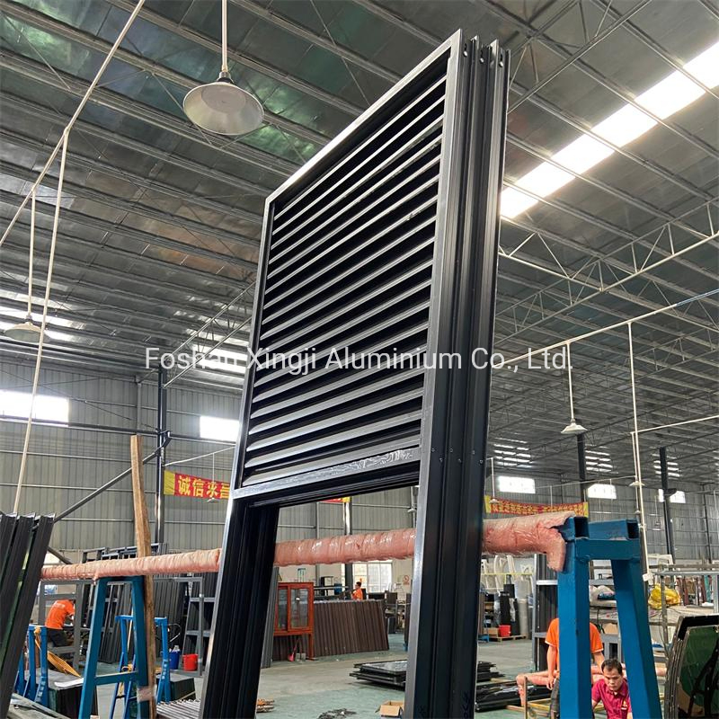 6063-T5 Prefabricated Vertical Bottom Vented Louvered Fixed Doors