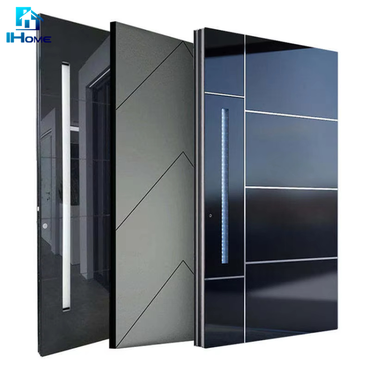 Luxury Design Cheap Price Metal Entry Double Stainless Steel Security Door with Mesh