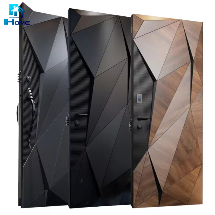 Luxury Design Cheap Price Metal Entry Double Stainless Steel Security Door with Mesh