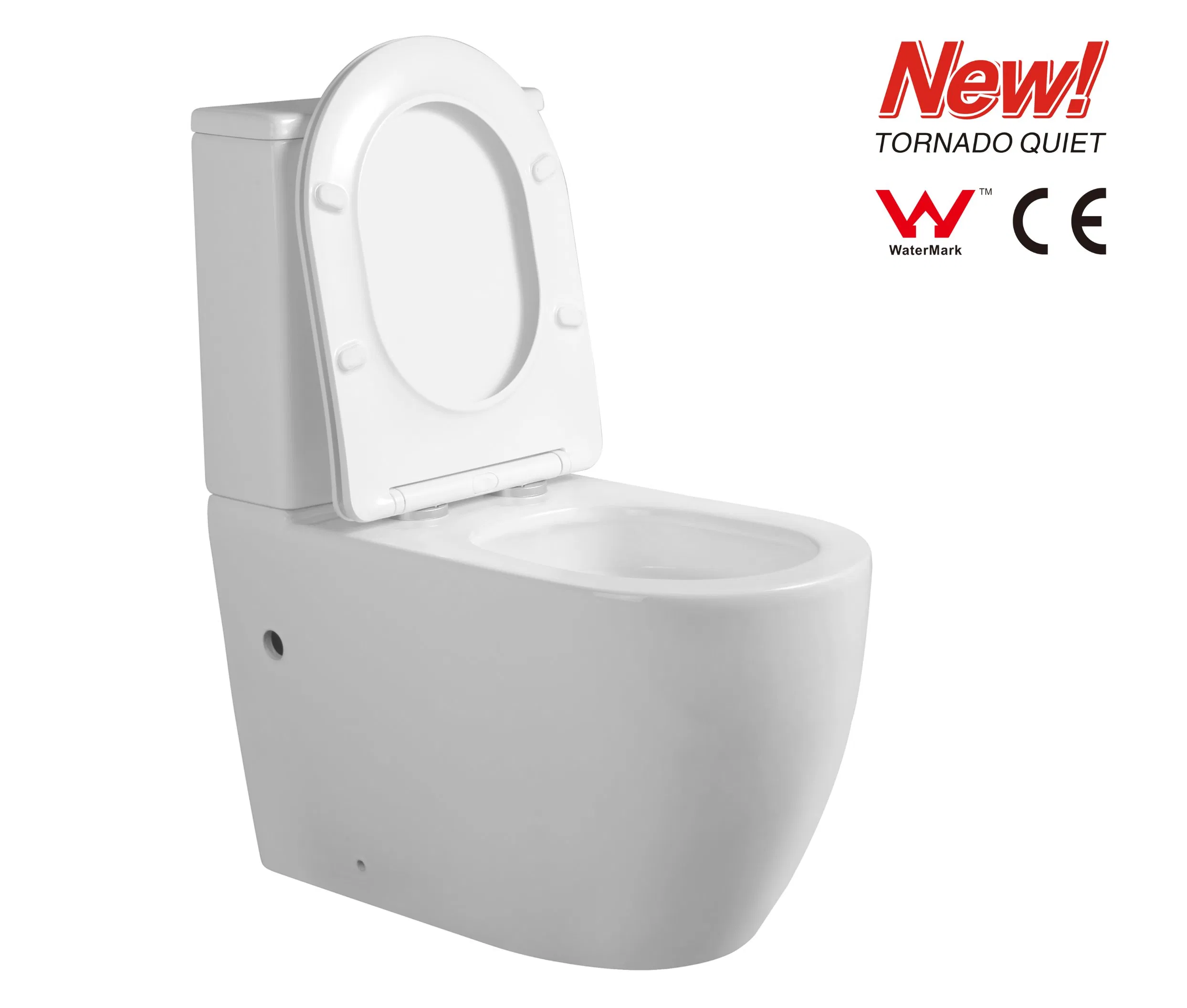 New CE Watermark Two Piece Tornado P/S-Trap Back-to-Wall Closet Toilet