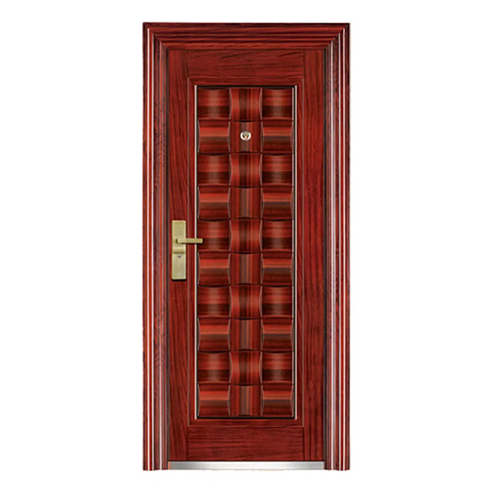 Security Entrance Anti-Theft Wooden Color Metal Steel Door