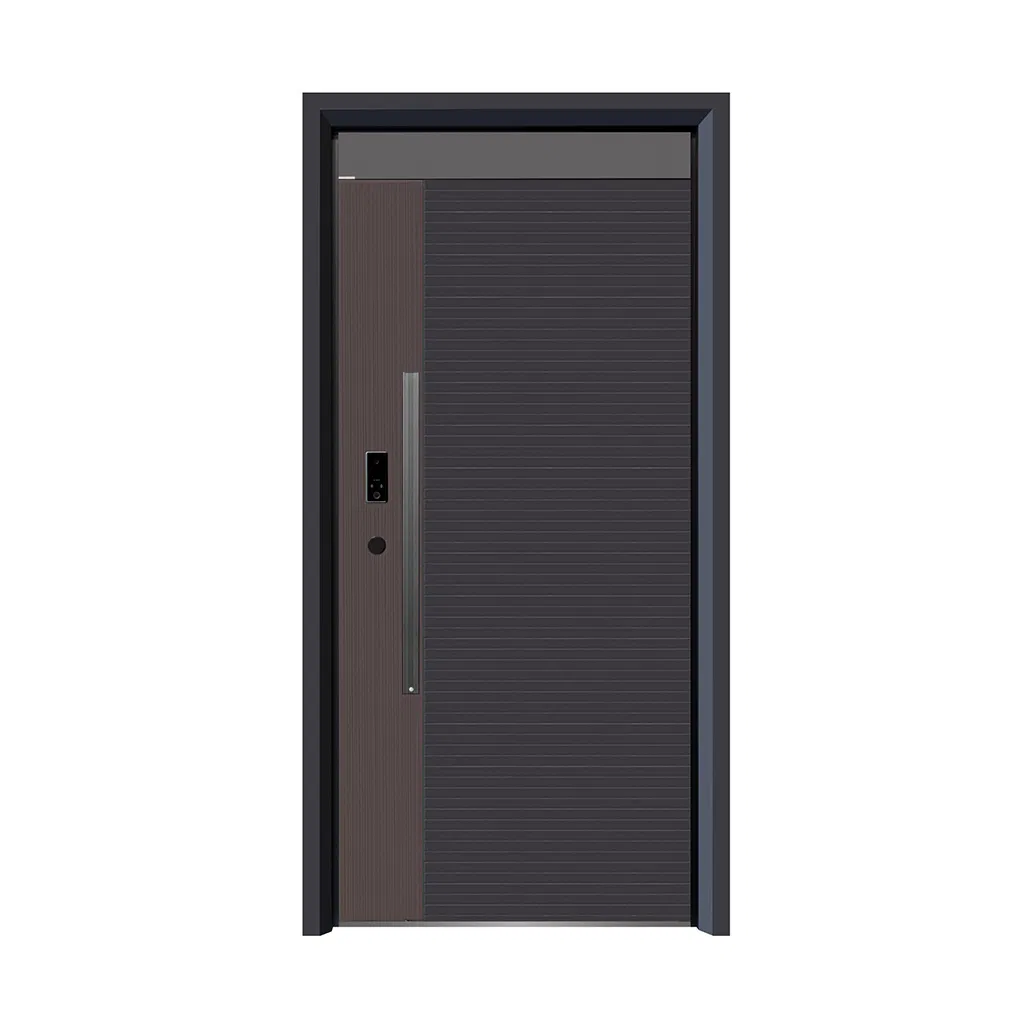 Steel Exterior Metal Front Fire Rated Door Stainless Interior Security Front Entrance Double Single Guangdong for African Market Exaggerated Copper Look Secure