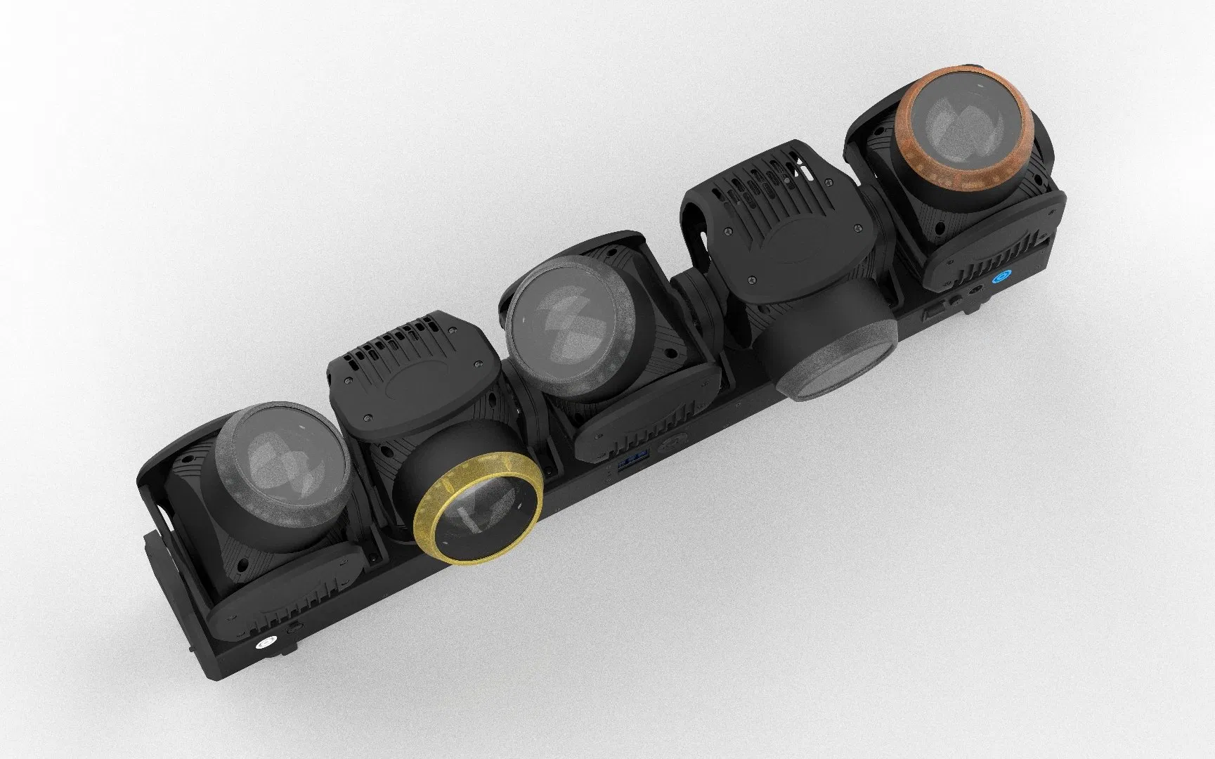 LED Tornado Moving Head Beam 5 Heads 120W RGB Beam Wash DMX Stage Effect Moving Head Lighting