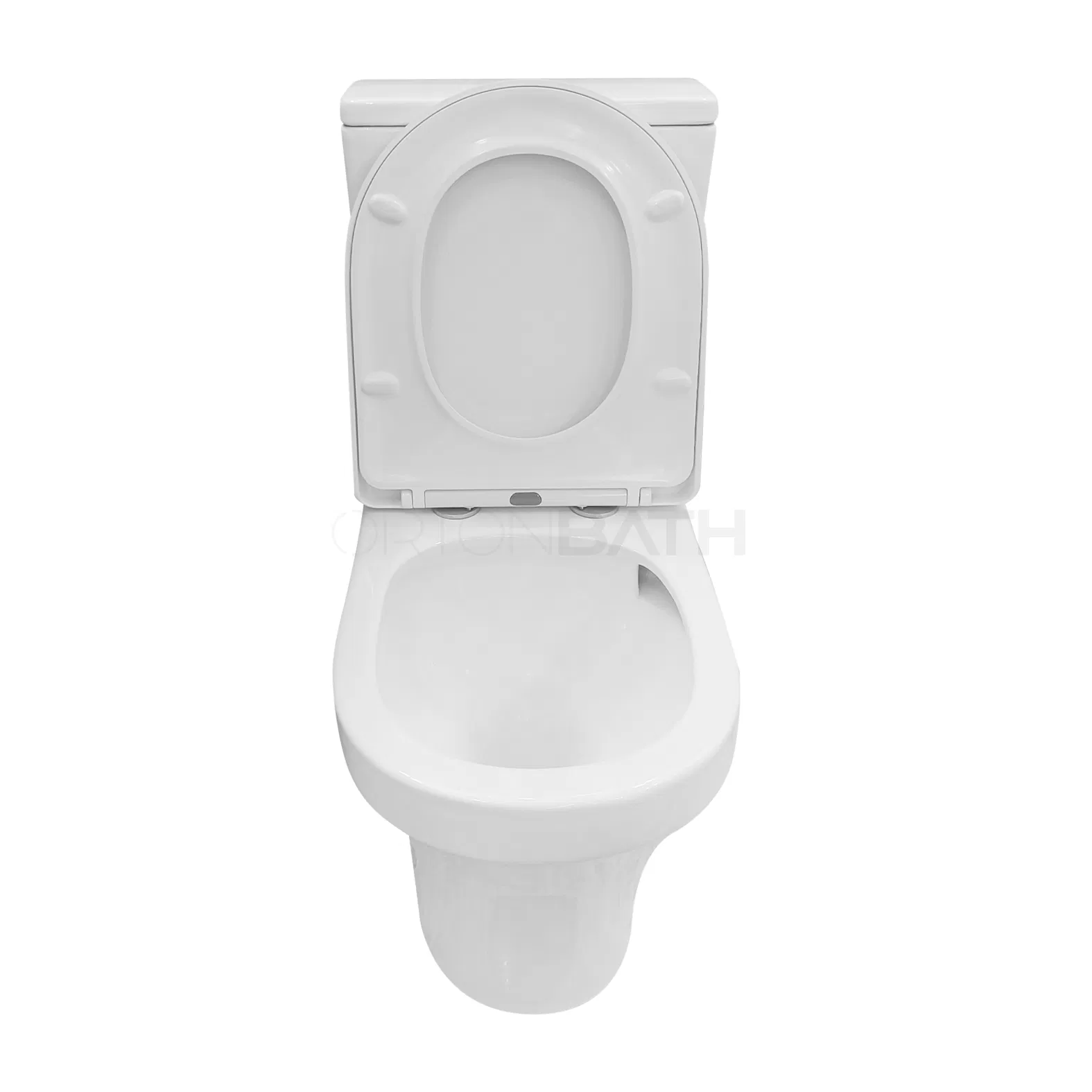 Ortonbath Spain Full Back to Wall Tornado Bathroom Toilet Set Sanitary Ware Single Hole Two Piece Toilet with PP Soft Close Seat Cover