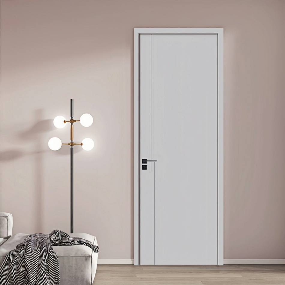High-Quality HDF Flush Solid Core Acoustic Soundproof Door for Hotels, Apartments, Villas Renovation Composite Paint Door Interior Room Wooden Door