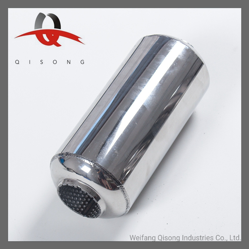 [Qisong] Auto Parts Stainless Steel Car Universal Glasspack Resonator Tornado Muffler Spiral Muffler
