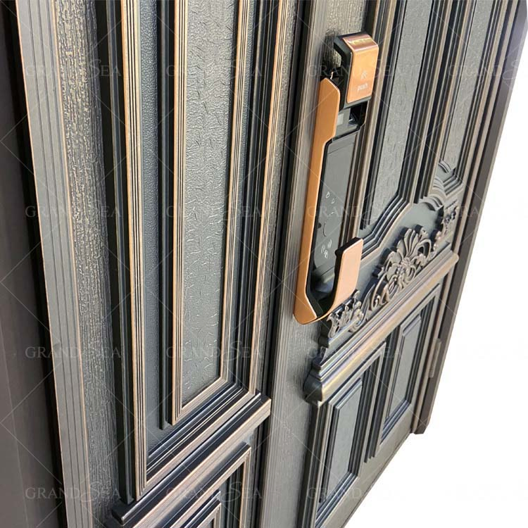 Doors Exterior Modern Black Double Exterior Door Aluminum Exterior Louvered Door