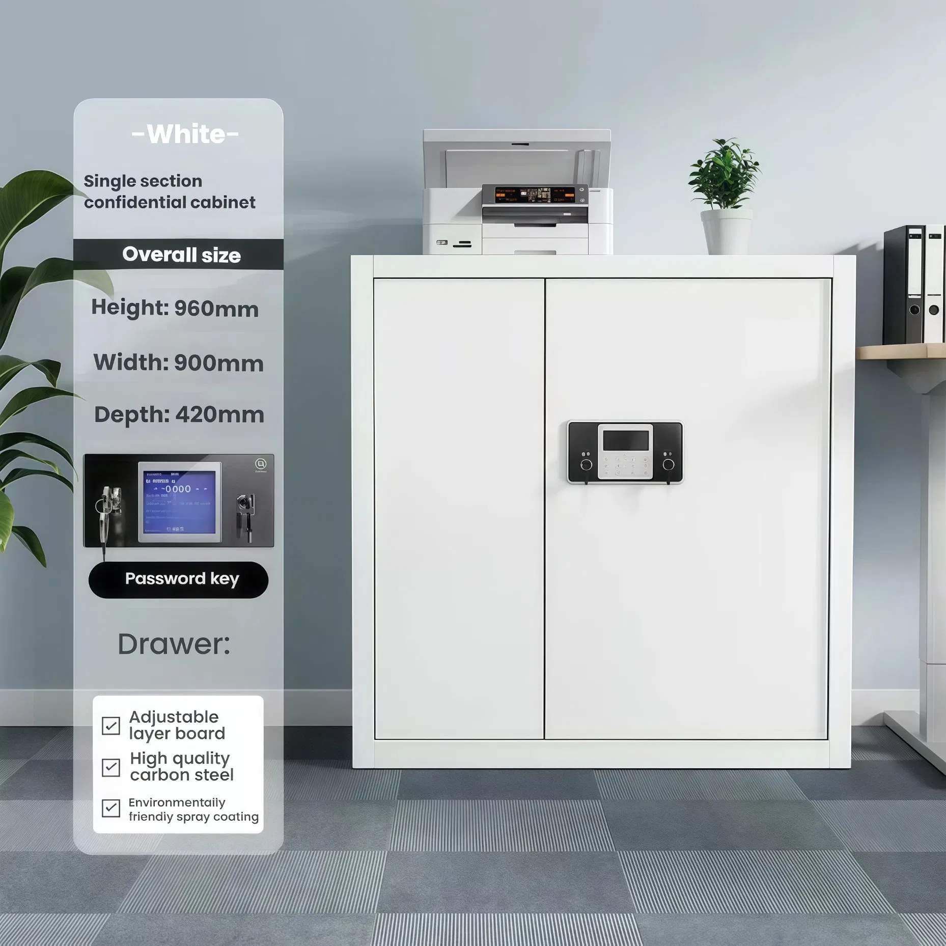 Adjustable Hidden Vault Confidential Cabinet Modern Design Metal Safe System Cabinet for School Workshop Gymnasium-Filing Cabinet