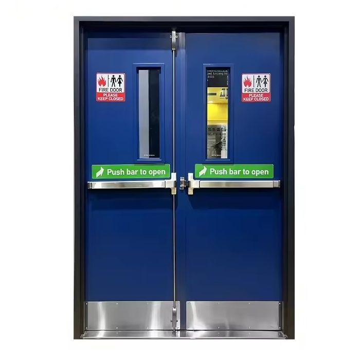 Foshan Emergency Exit Fireproof Metal Door Steel Fire Rated Escape Doors for Hotel, School, Hospital, Apartment