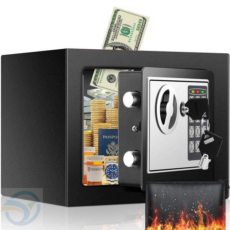 Personal Security Mini Safe with Electronic Code Lock and Steel Metal Construction