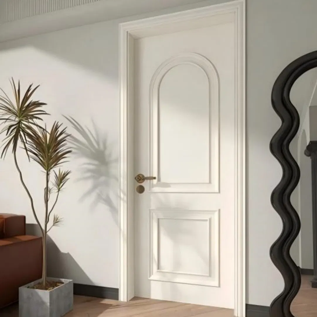 Individualized Louvered Door From WPC with High Gloss Natural Wood Veneer in American Style