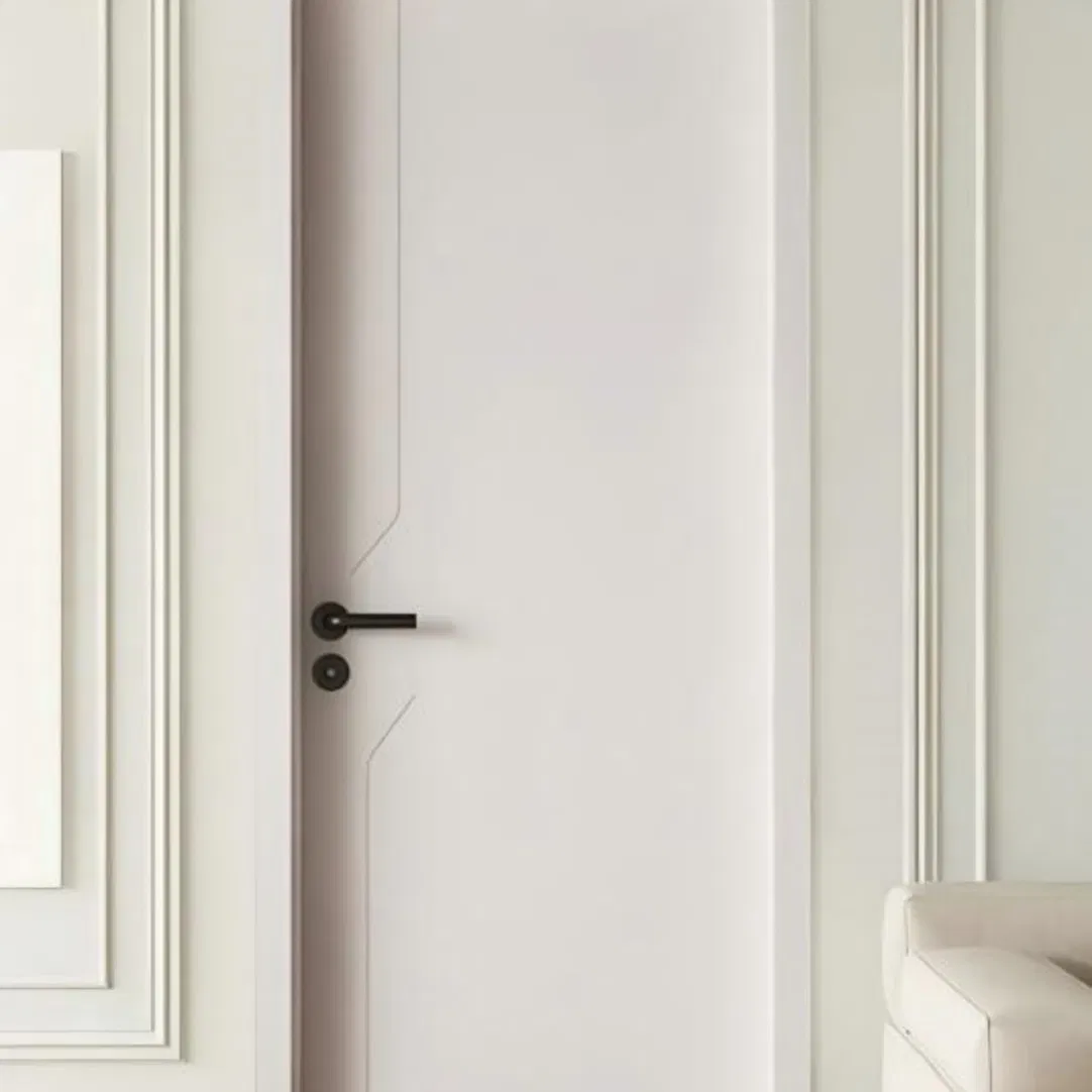 Individualized Louvered Door From WPC with High Gloss Natural Wood Veneer in American Style