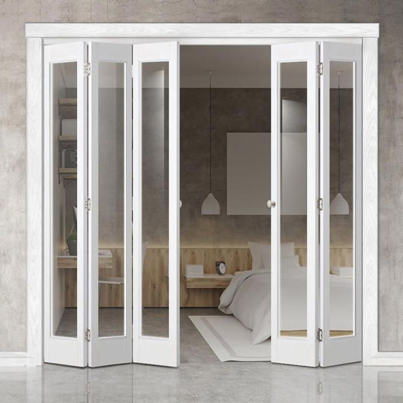 Luxury Aluminum Alloy Folding Door Slim Frame Thermal Break Structure and Energy Saving Double Glass Panels Door
