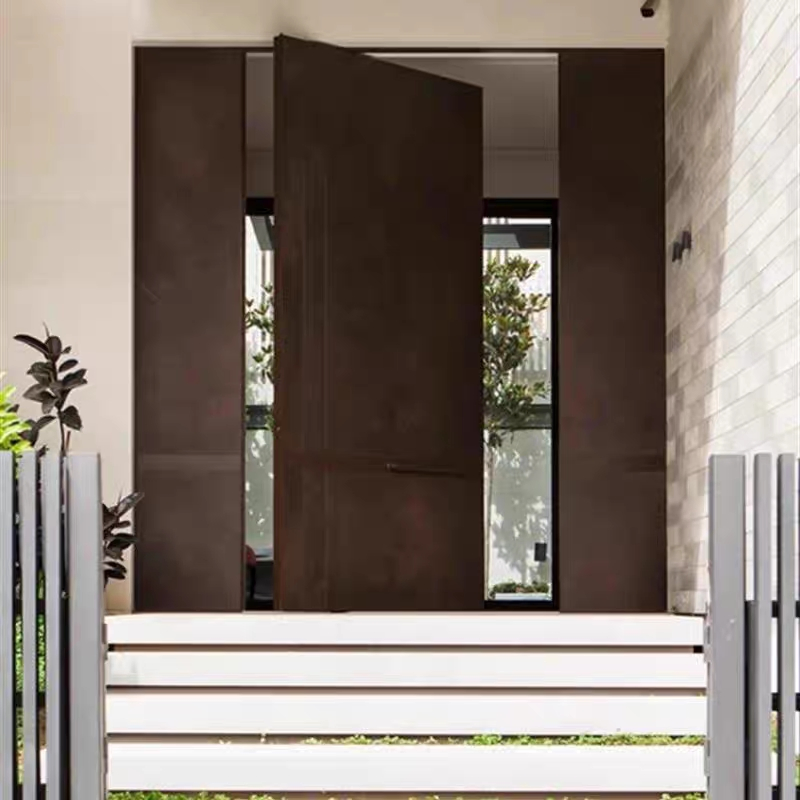 Big Luxury Security Door Entry Modern Stainless Steel Front Entrance Pivot Door Suitable for Use at The Entrances of Hotels, Villas, and Apartments