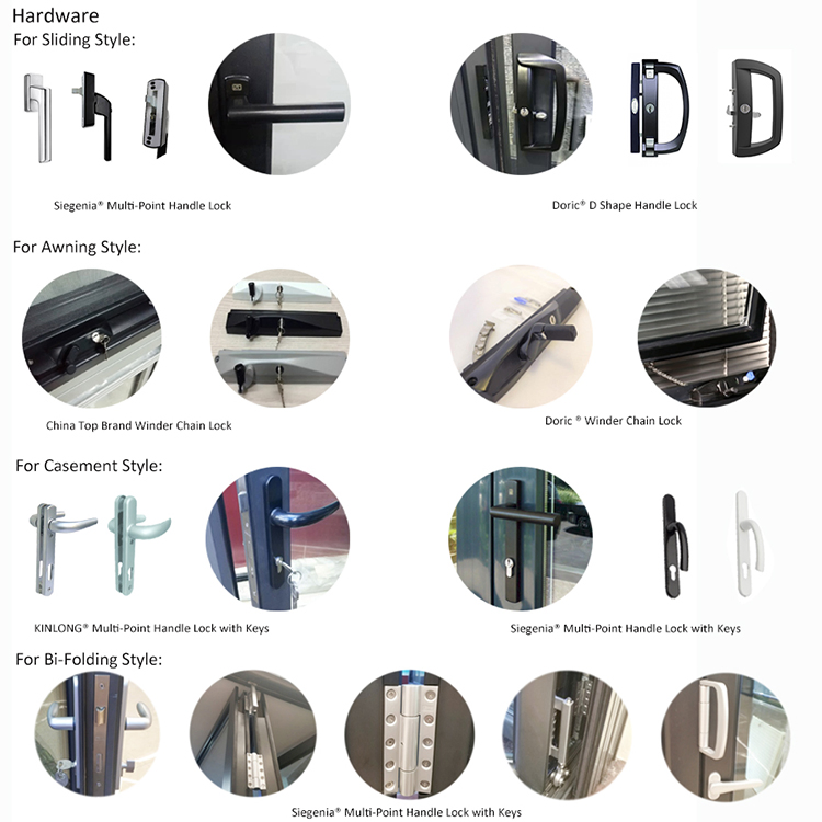 Aluminum-Made Sliding Door with Double Tempered Glass Also High-Quality Lock and Stainless Steel Mesh