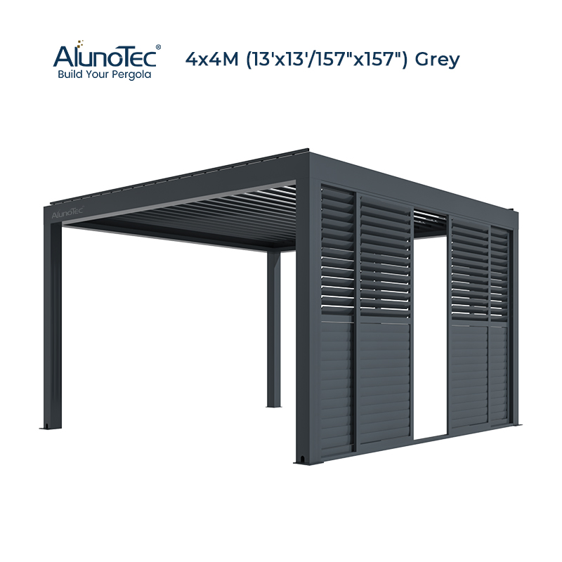 AlunoTec Customized UV Protection Aluminum Sliding Louvered Panel Door
