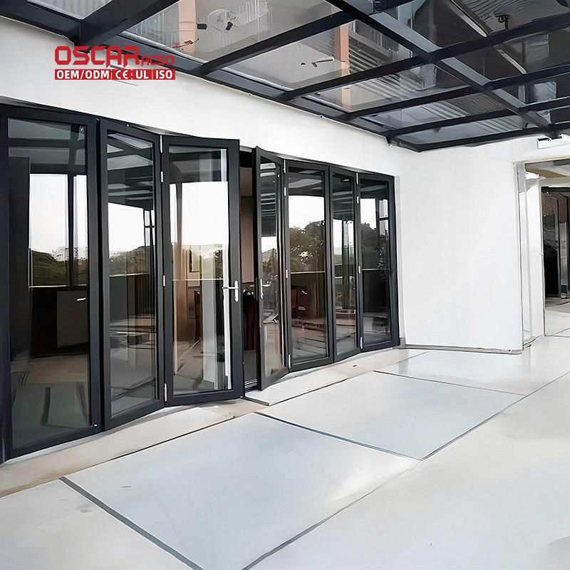 Foldable Motorized Retractable Folding Louvered Roof Pergola Durable Luxury out Waterproof Folding Door