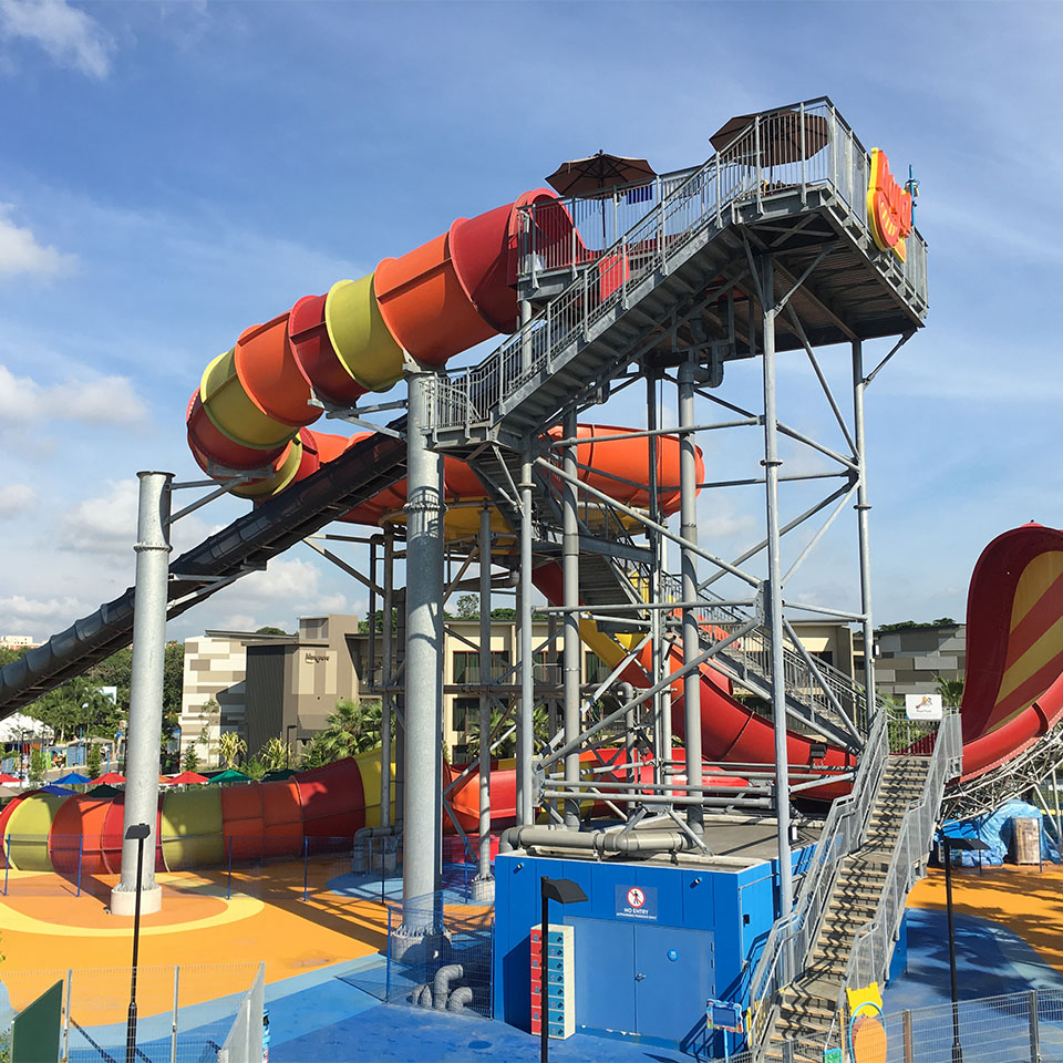 Large Outdoor Playground Water Park Fibreglass Kids Adult Pool Slide