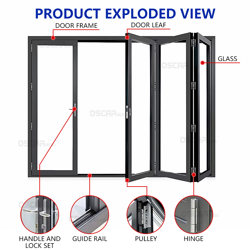 PVC High Speed Automatic Fold up Industrial Fast Roller up Shutter Stacking Folding Door