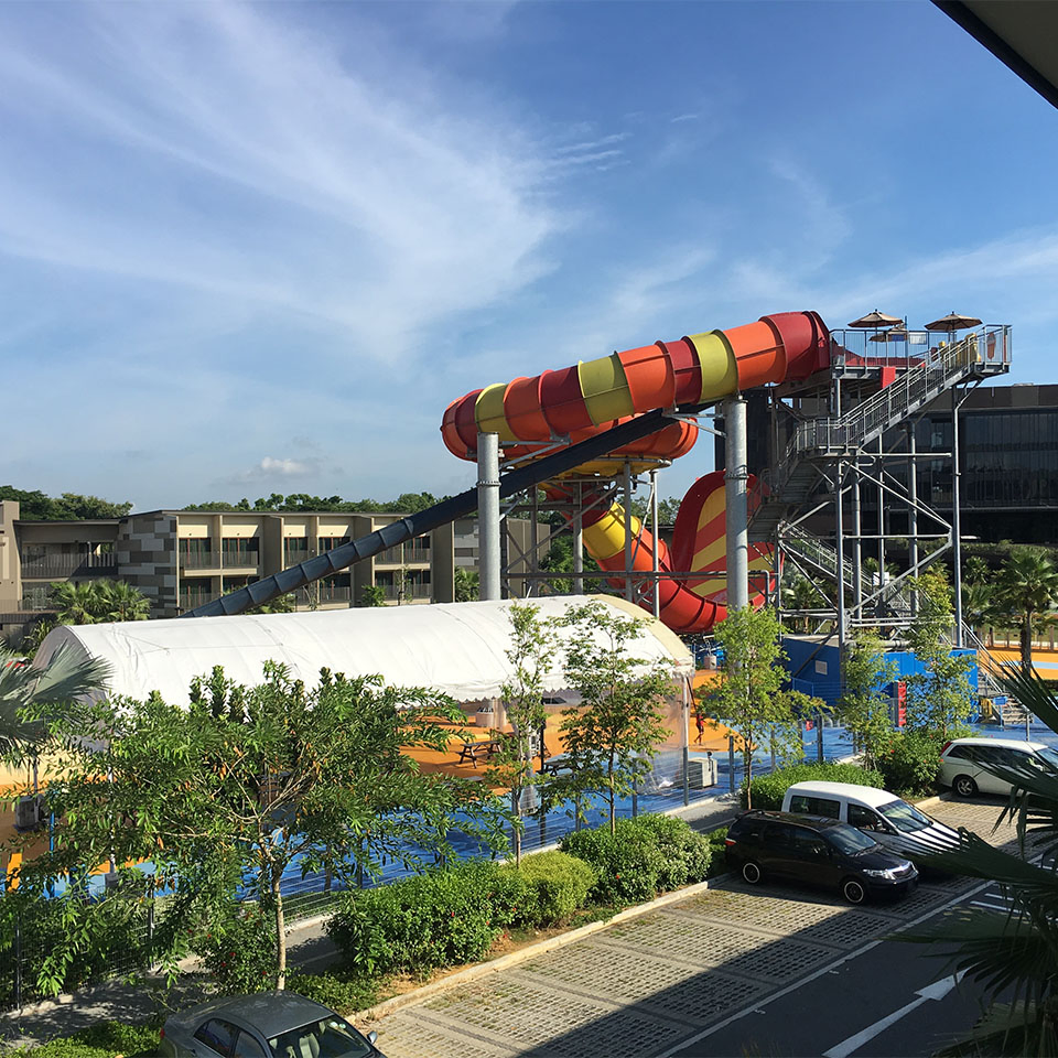 Large Outdoor Playground Water Park Fibreglass Kids Adult Pool Slide