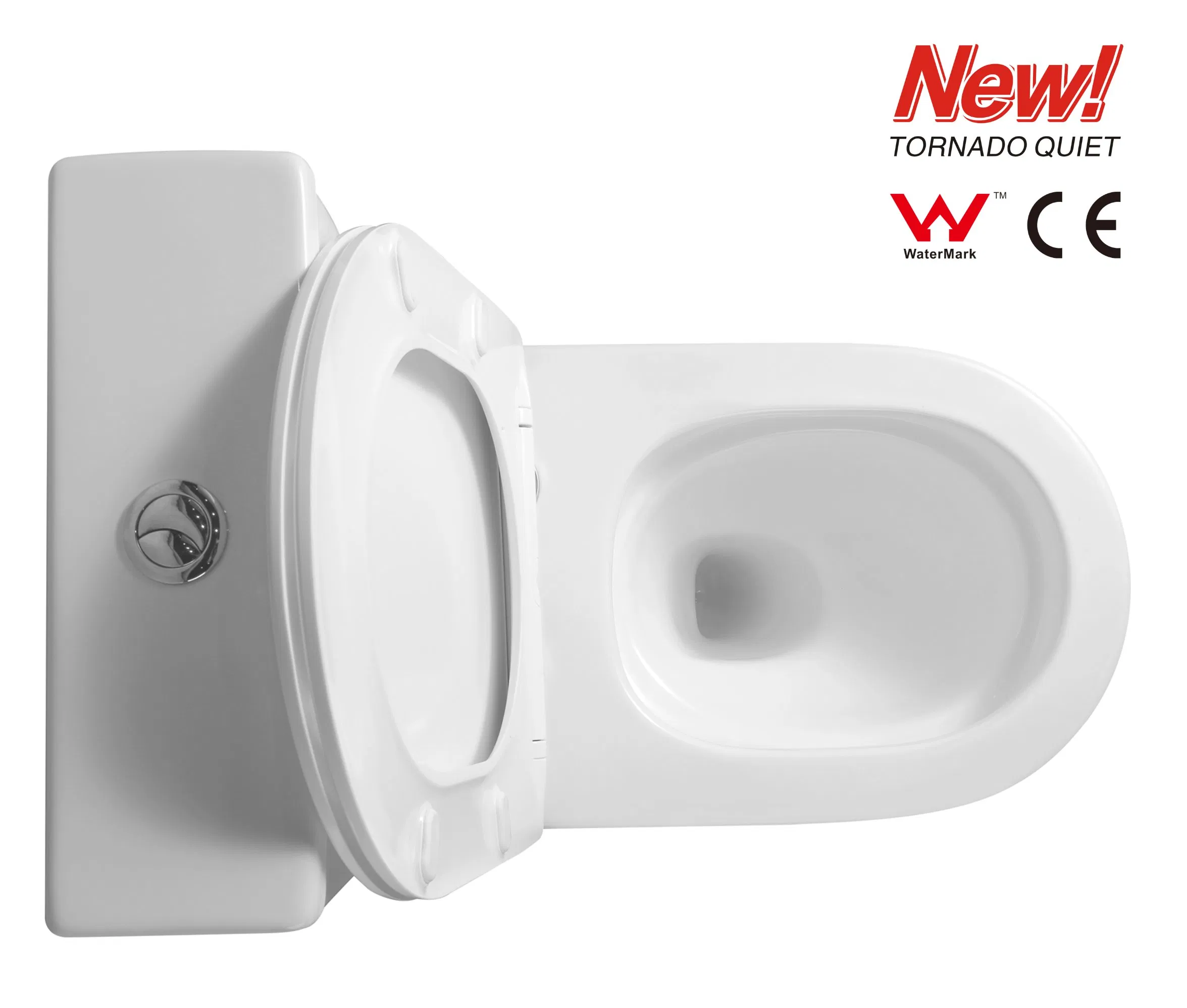 New CE Watermark Two Piece Tornado P/S-Trap Back-to-Wall Closet Toilet