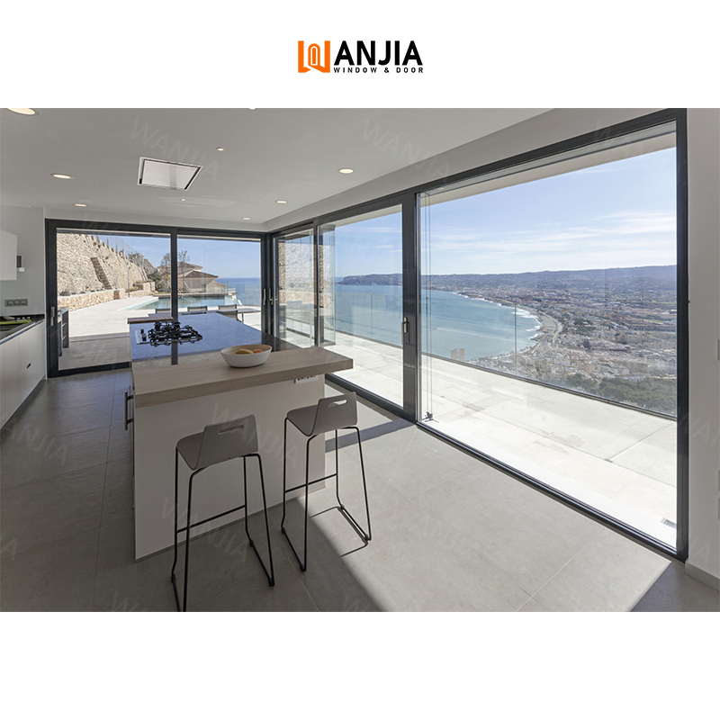 Wanjia Patio Electric Louvered Lifting Sliding Aluminum Sliding Glass Doors