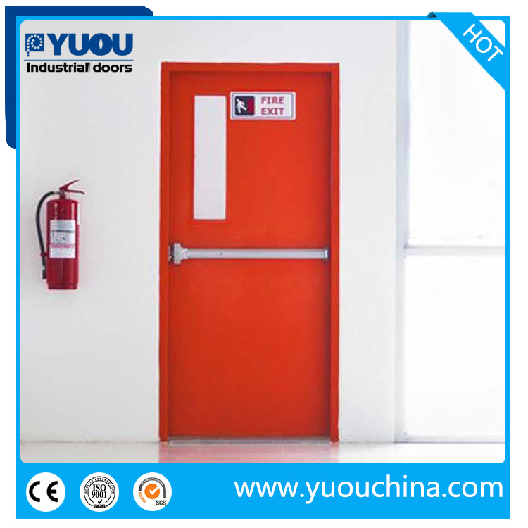 High Quality China Standard Certification 90 180 Minutes Fire Rated Proof Glazed Metal or Stainless Steel Emergency Escape Exit Steel Door