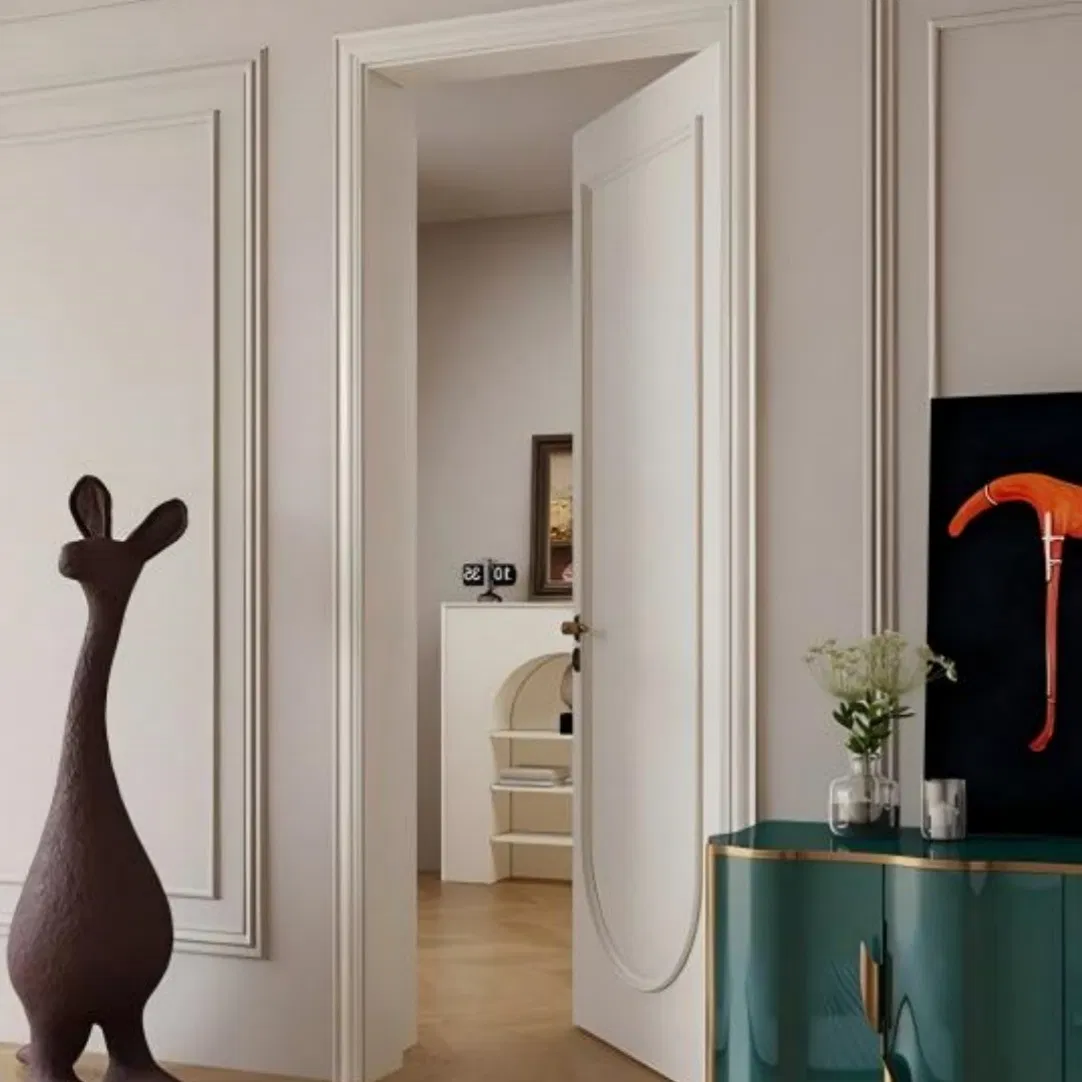 Individualized Louvered Door From WPC with High Gloss Natural Wood Veneer in American Style